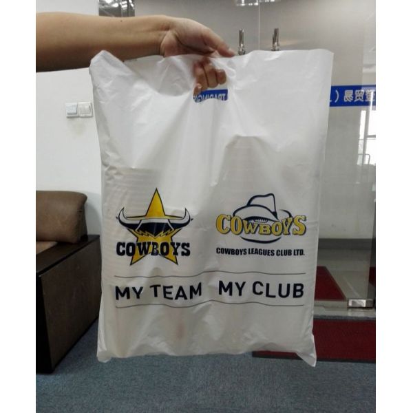 Ясные поли сумки метка частного назначения повторно использовала квадратное дно Softloop регулируют хозяйственные сумки LDPE HDPE для того чтобы пойти сумка