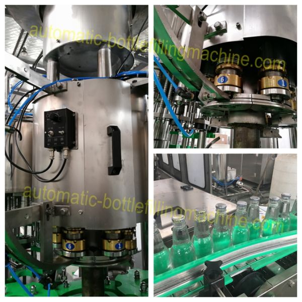 Non Gas Liquid Glass Bottle Filling Machine High Automatization Hot Filling Labeling Line