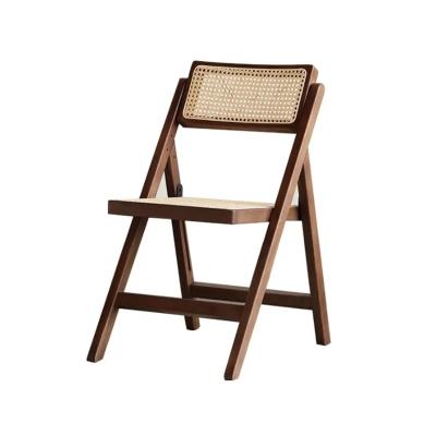 Solid Wood Rattan Dining Chair for Restaurant and Home