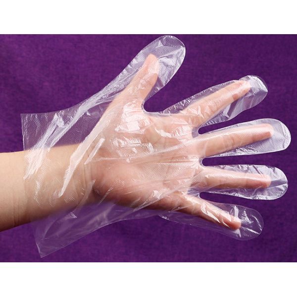 Restaurant Disposable HDPE Food Contact Gloves , Plastic Hand Gloves Powder Free