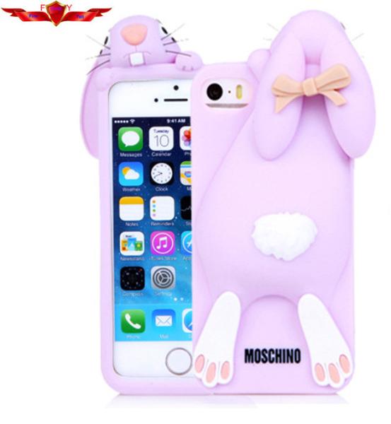 Rabbit Silicone Iphone 4 4S 5 5S Cases Multi Color Gift Box Provided