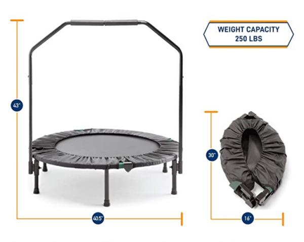 best fitness trampoline with handle, fitness trampoline with bar, foldable fitness trampoline
