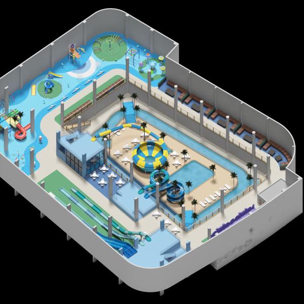 Dapeng Water Park Equipment Factory Provides 4000 SQM Medium Size Aqua Park Design On-Site Installation Guidance