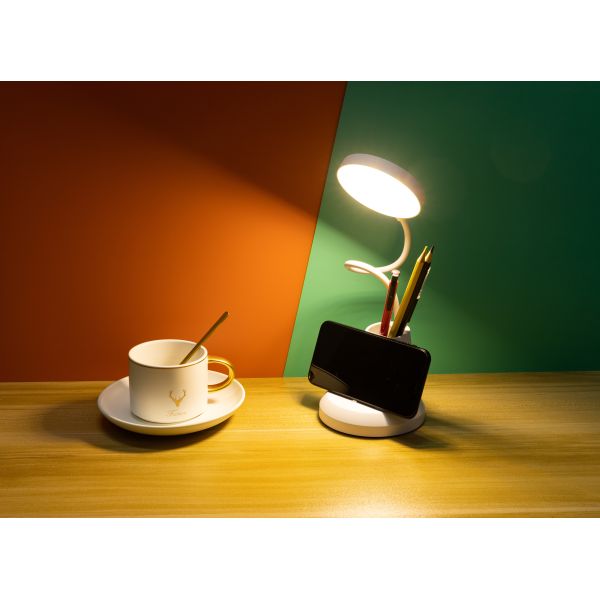 Modern Simple Pen Holder Desk Lamp LED Rechargeable Plug-in Eye Protection Study Lamp College Dormitory Reading Lamp Touch