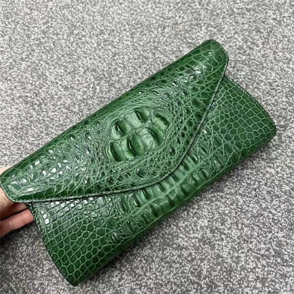 Authentic Crocodile Skin Women Envelop Clutch Genuine Alligator Leather Lady Chain Purse Bag Female Cross Shoulder Bag