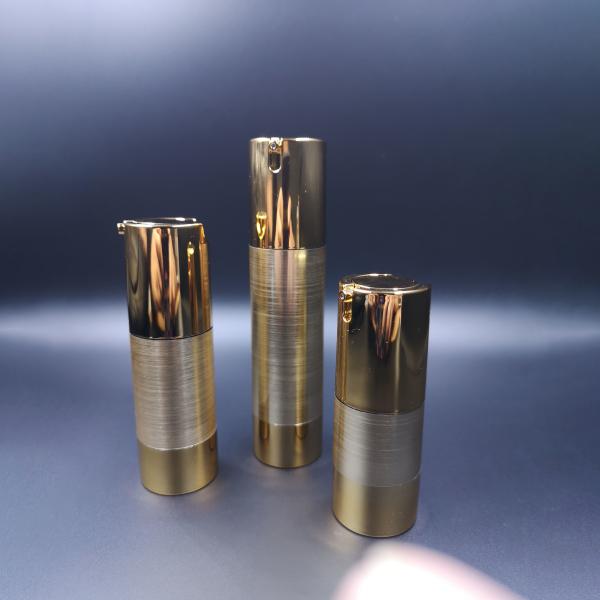 Special 15ml 30ml 50ml gold frosted vacuum skin care silver chambercosmetic manufacturer lotion airless pump bottle