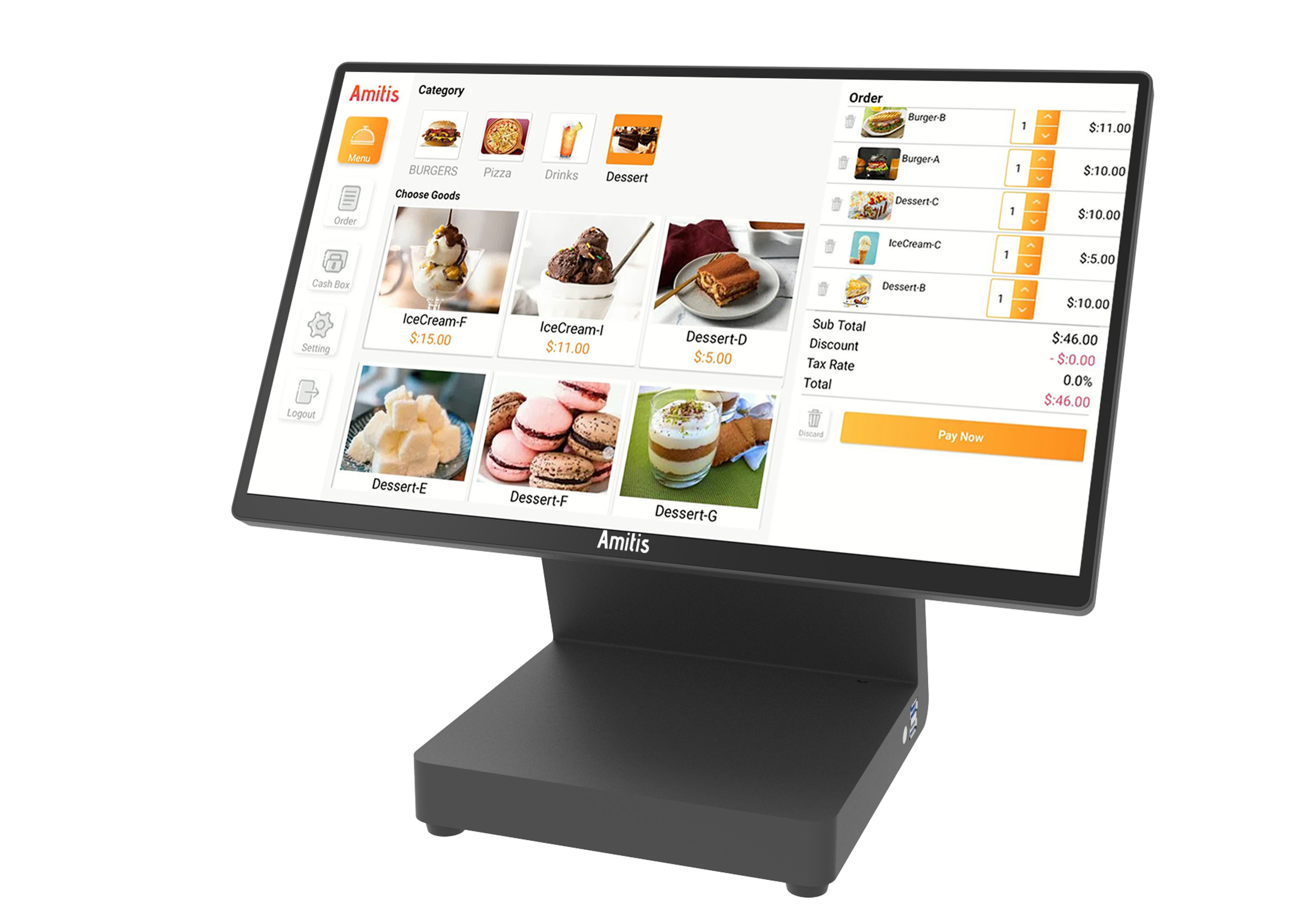 All In One Slim Android POS Terminal Integrated Printer For Retail Hospitality