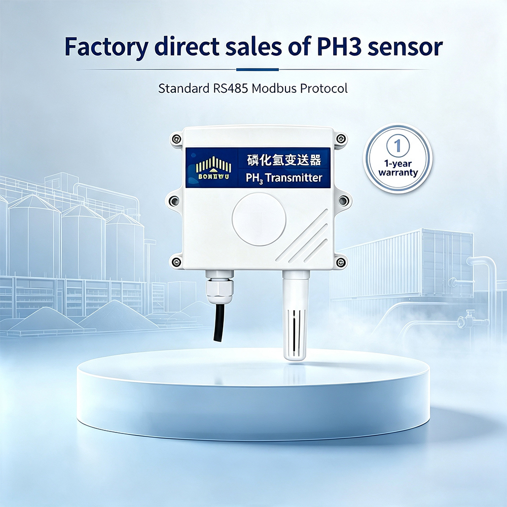 RS485 PH3 Temperature and Humidity Gas Sensor 3-in-1 0-1000ppm ModBus RTU Industrial Gas Detector