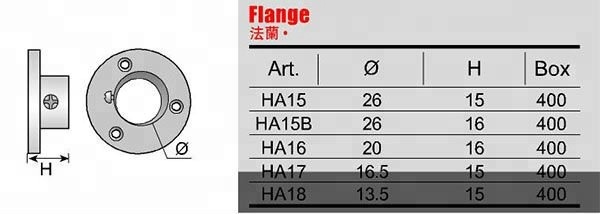 Round Rail Tube Support Steel Holder Brackets Flanges for Modern Wardrobe Accessories