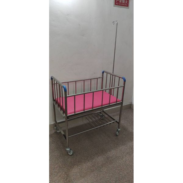 304SUS Hôpital berceau bébé berceau bébé lit chariot de lit panier avec quatre rouleaux