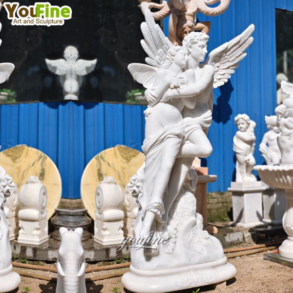 Hot Sales Life Size Outdoor Marble Kneeling Angel Statue