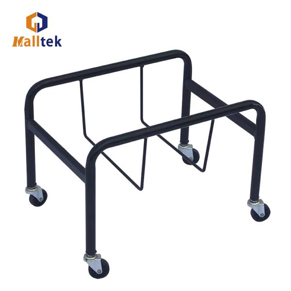 Four-wheel 2 Caster Stacking Shopping Basket Holder In Black Or Silver