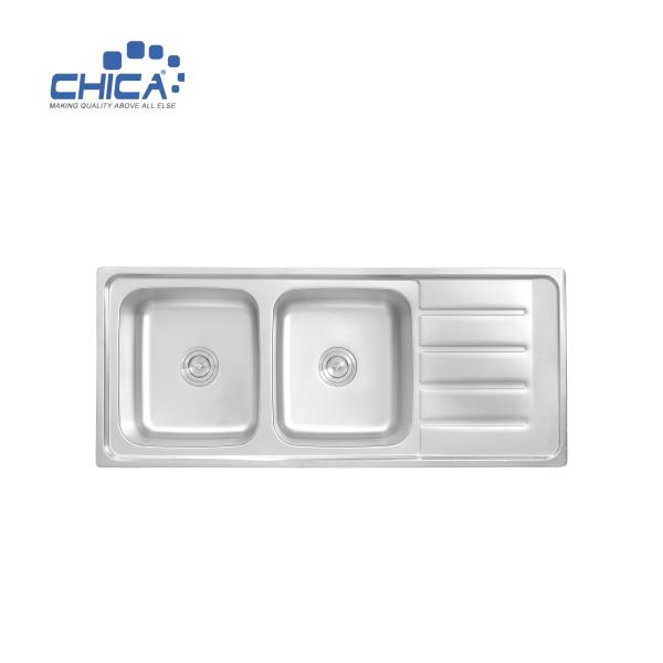 CH12050B Topmount Kitchen Sink Double Bowl Kitchen Sink Stainless Steel Press Kitchen Sinks