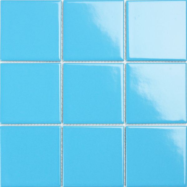 Piscina azul puro mosaico cerámico azulejos brillantes acristalados 97x97