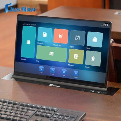 Sistema de conferência sem papel LCD elevador elétrico monitor equipamento de escritório central elevador elétrico mesa de conferência