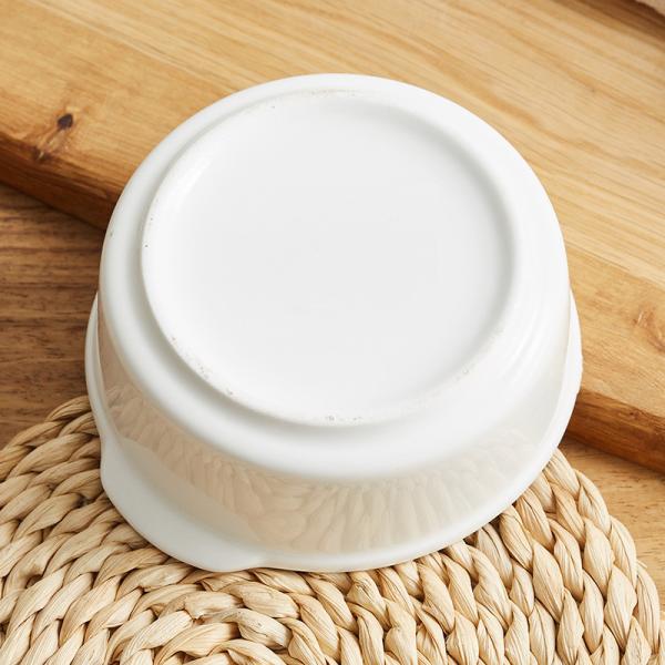 Household  4.5 Inch Porcelain Bowls Two Ear Stew Cup With Cover