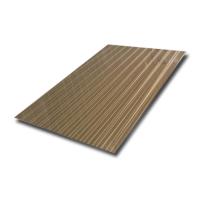 Material de construção 304 Linha polida Padrão ouro textura de aço inoxidável painéis de parede metálicos decorativos