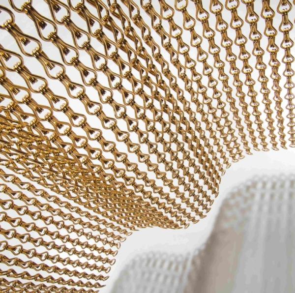 Anodized Decorative Chain Curtains , Aluminium Door Fly Screen Chain