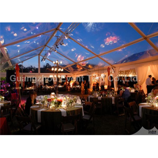 Fashion Wedding Clear Span Tent Easy Assemble With Transparent Cover ISO