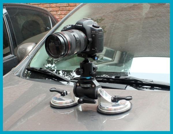 Professional Heavy Duty Car Camera / video Suction Cup Mount 2 base cup