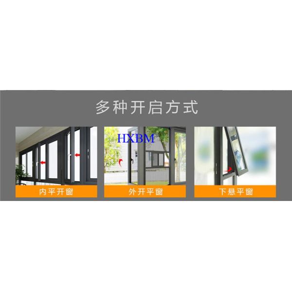 Цвет PVDF черный прокатал стеклянный перерыв Windows алюминиевого окна термальный звукоизоляционный