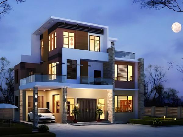 Prefab Light Gauge Steel Frame House / Prefabricated Modular Luxury Villa