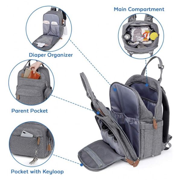 Oxford Newest Fashionable Baby Diaper Backpack Eco Friendly Multifunctional Custom Diaper Bag