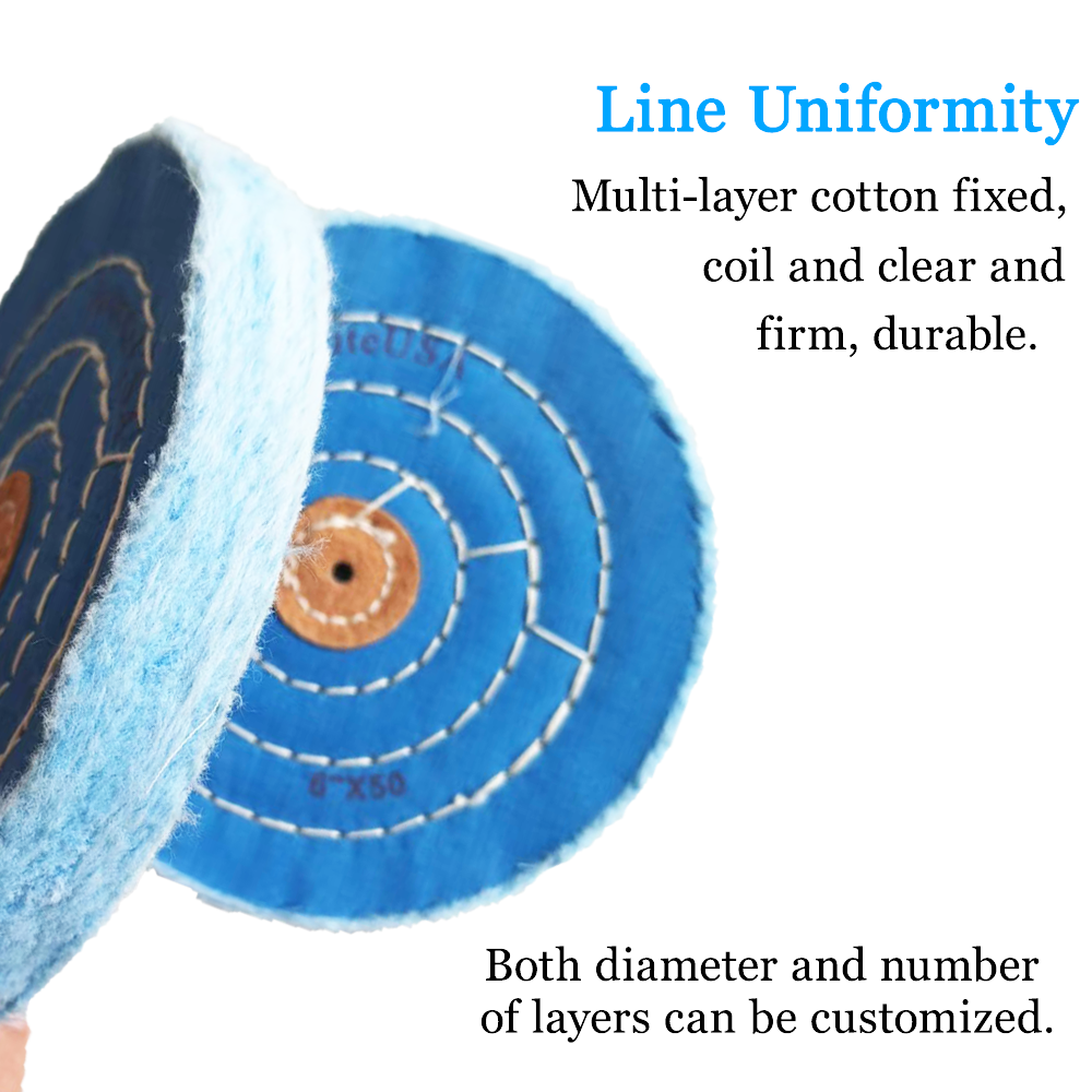 6 inch*50 layer Blue Color Buffing Wheel Polishing Jewelry Extra Abrasion Resistant for Denim Polishing
