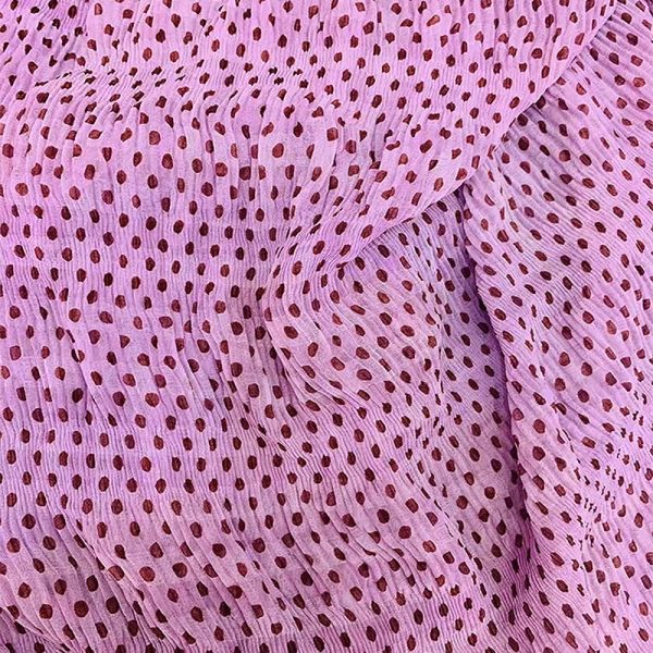 Sustainable 145cm Polyester Crepe De Chine Fabric / Polka Dot Crepe Fabric