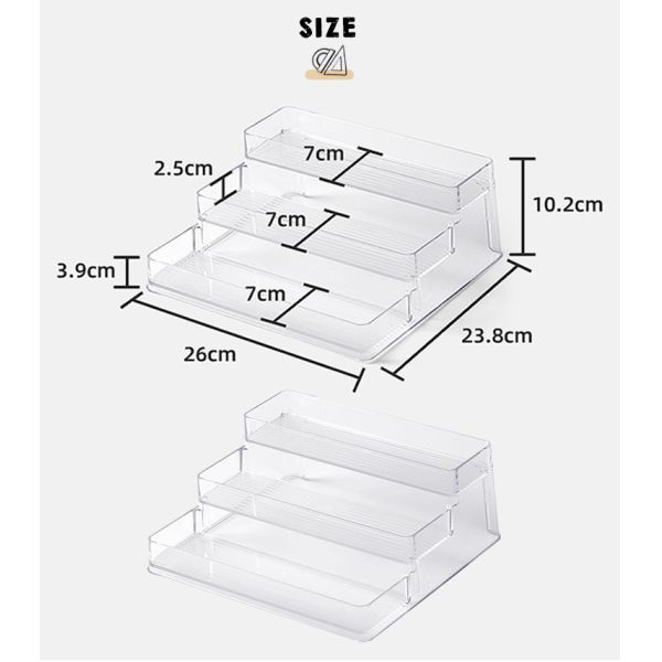 Pantry OEM Kitchen Spice Holder Seasoning Rack Stand Organiser Transparent Plastic