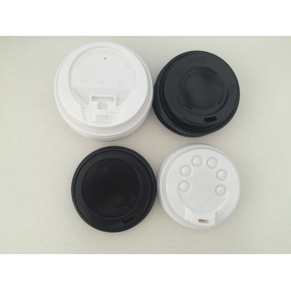 10oz White Plastic Lids Fit In 90mm Top Out Disposable Paper Cups