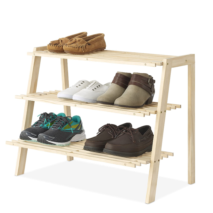 66x45x63 см твердый 3-уровневый деревянный стойка для обуви