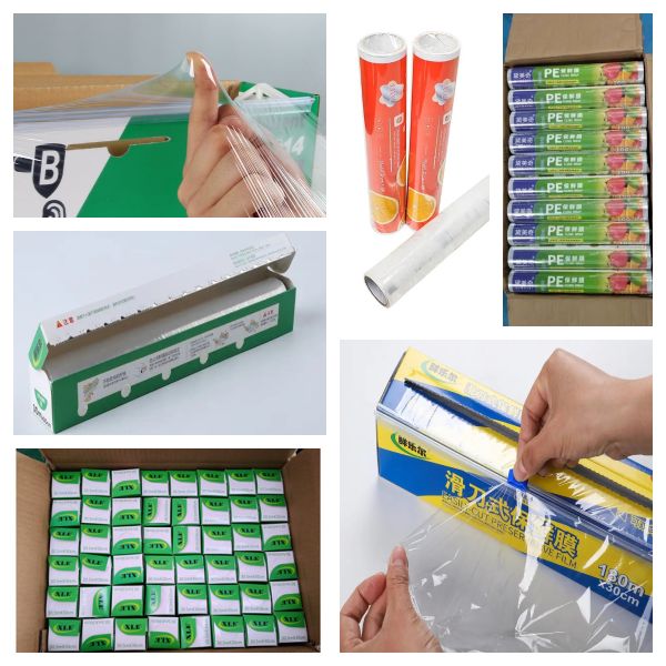 Antibacterial Manual PE Cling Food Plastic Wrap Roll Food Package