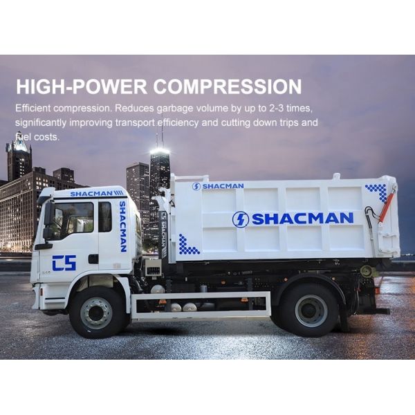 Compressed Hooklift Garbage Truck With Semi Trailers Large Dump Garbage Truck