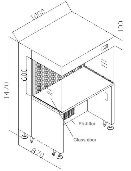 Laboratory Stainless Steel Clean Bench Open Type Worktop 220V / 50Hza