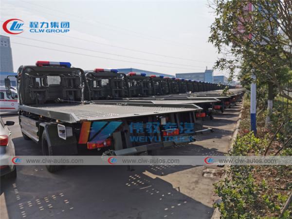 Forças armadas 8 Ton Dongfeng Kingrun Flatbed Wrecker Tow Truck