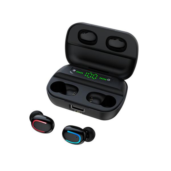 Digital Screen TWS Earbuds Super Mini Wireless Bass Bluetooth 5.0 Earphone with 1500mAh Charging Case Power Bank 2-IN-1