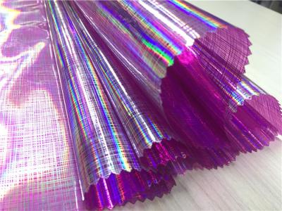 Purple Color Plaid Tpu Laminated Fabric 0.15mm For Candy Bags / Ladies Coats