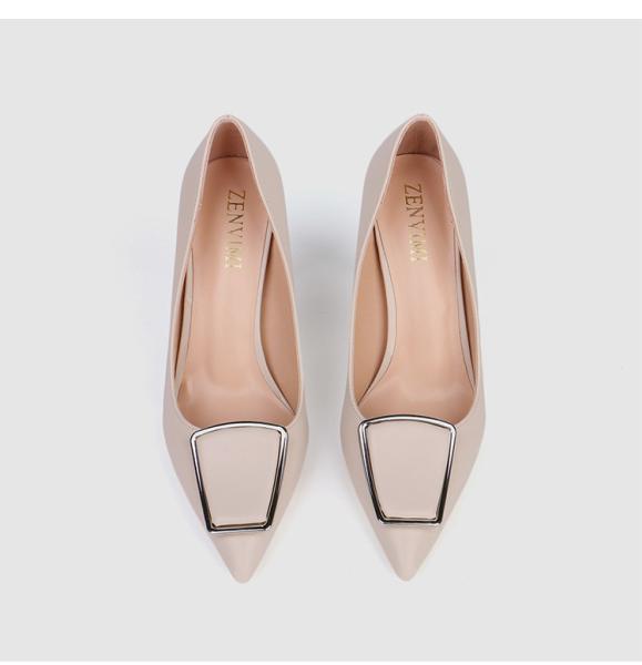 ZM008 929-40 Square Buckle Single Shoes Women 2020 Spring New Women'S Shoes Shallow Mouth Stiletto Pointed Toe Ladies Hi