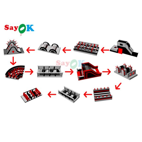 カスタマイズされた遊園地の膨脹可能な障害物コースの爆発のテーマ パーク