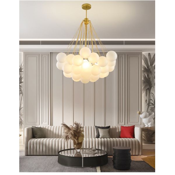 E27 Bulb Base Nordic INS Restaurant Bubble Ball Glass Pendant for Bedroom Living Room