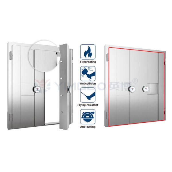 H2200*W1980mm Fireproof Vault Door Stainless Steel Security For Hotel Commercial Bank Strong Room Door