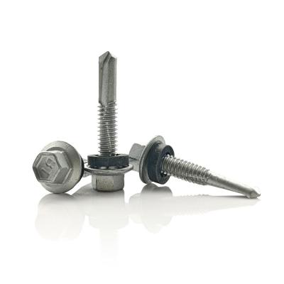 Steel Hex EPDM Rubber Washer Head Self Tapping Screw Corrosion Resistant