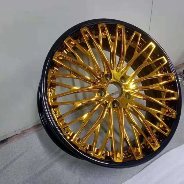 Custom forged aluminum alloy car rim 18 19 20 21 22 inch 5x120 glod color brushed forged car wheels