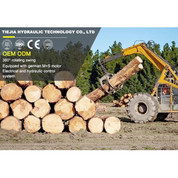 3 ton Hydraulic Excavator Attachments Rotating Wood Grapple Max Jaw Opening 1.5m