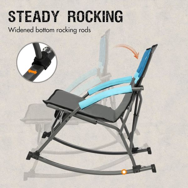 Portable Outdoor Camping Chair with High Back and Hard Armrests Supports 130kg Black Mesh Back