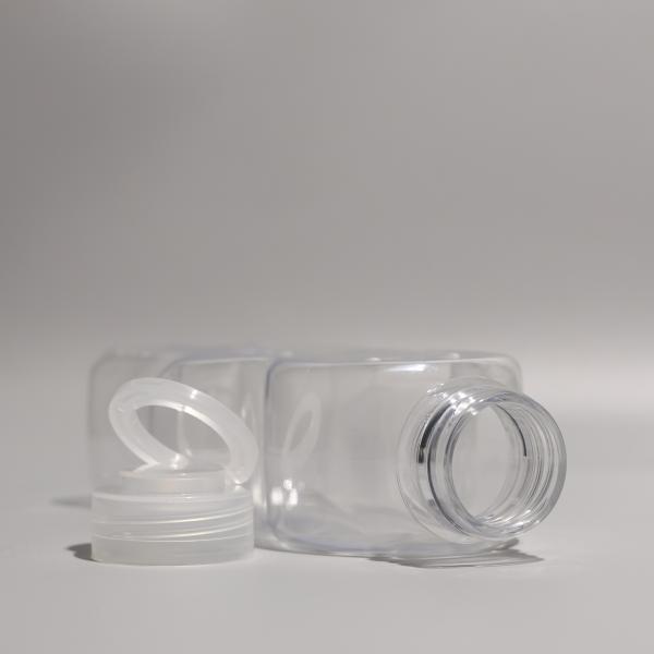 Garrafas de água PET de plástico transparente reutilizáveis de 500 ml com tampas de alumínio / plástico