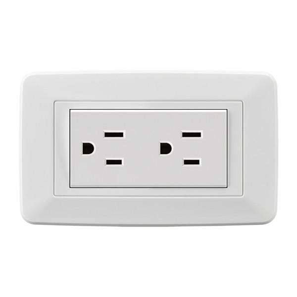 Flame Resistant 2 Gang Socket Double Gang Switch 118 * 75mm Safe Operation