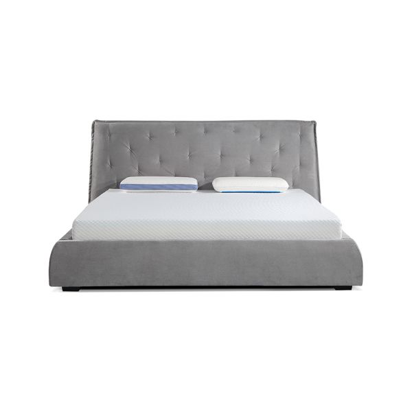 11068 Hot Selling Soft Bed Light Grey /Dark Grey Queen Bed Cotton Comfortable Bed