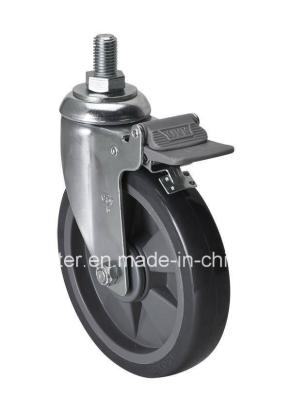 Edl Средний 6" 130kg Прокатный тормоз PU Caster Z5746-77 с шаровым подшипником в